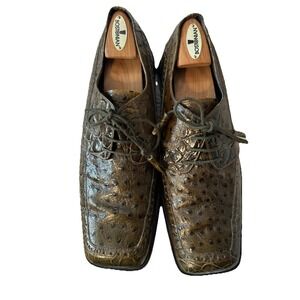 Giorgio Brutini  Leather Alligator Croc‎ Preppy Oxford Shoe Size 13 Square Toe